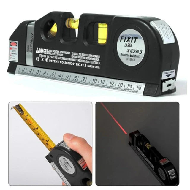 (Free Home Delivery) Professional 5-in-1 Laser Level with Ruler, Scale & Triple Spirit Level