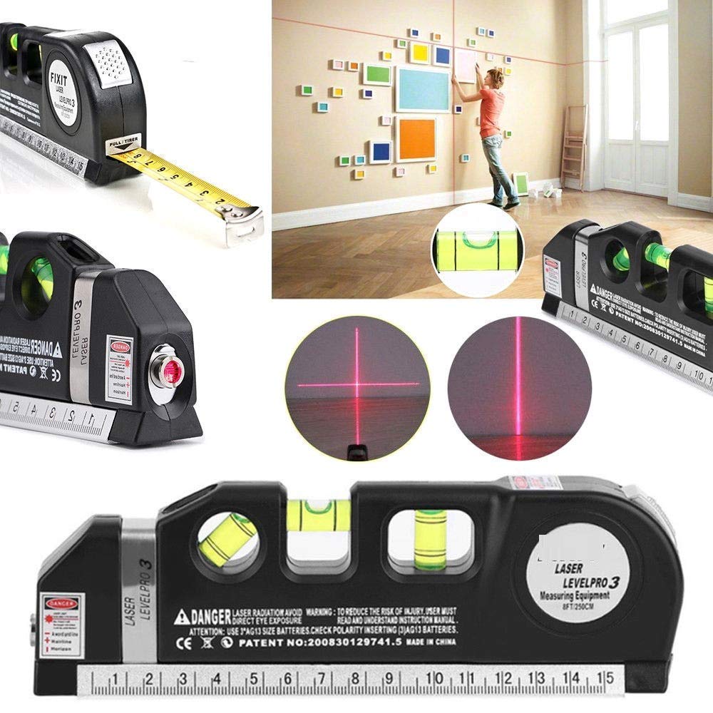 (Free Home Delivery) Professional 5-in-1 Laser Level with Ruler, Scale & Triple Spirit Level