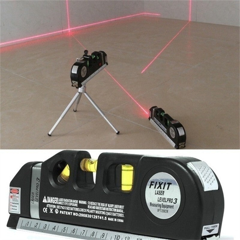 (Free Home Delivery) Professional 5-in-1 Laser Level with Ruler, Scale & Triple Spirit Level