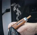 Mini Car Ashtray Anti Soot-flying Walnut Wood Cigarette Ash Holder