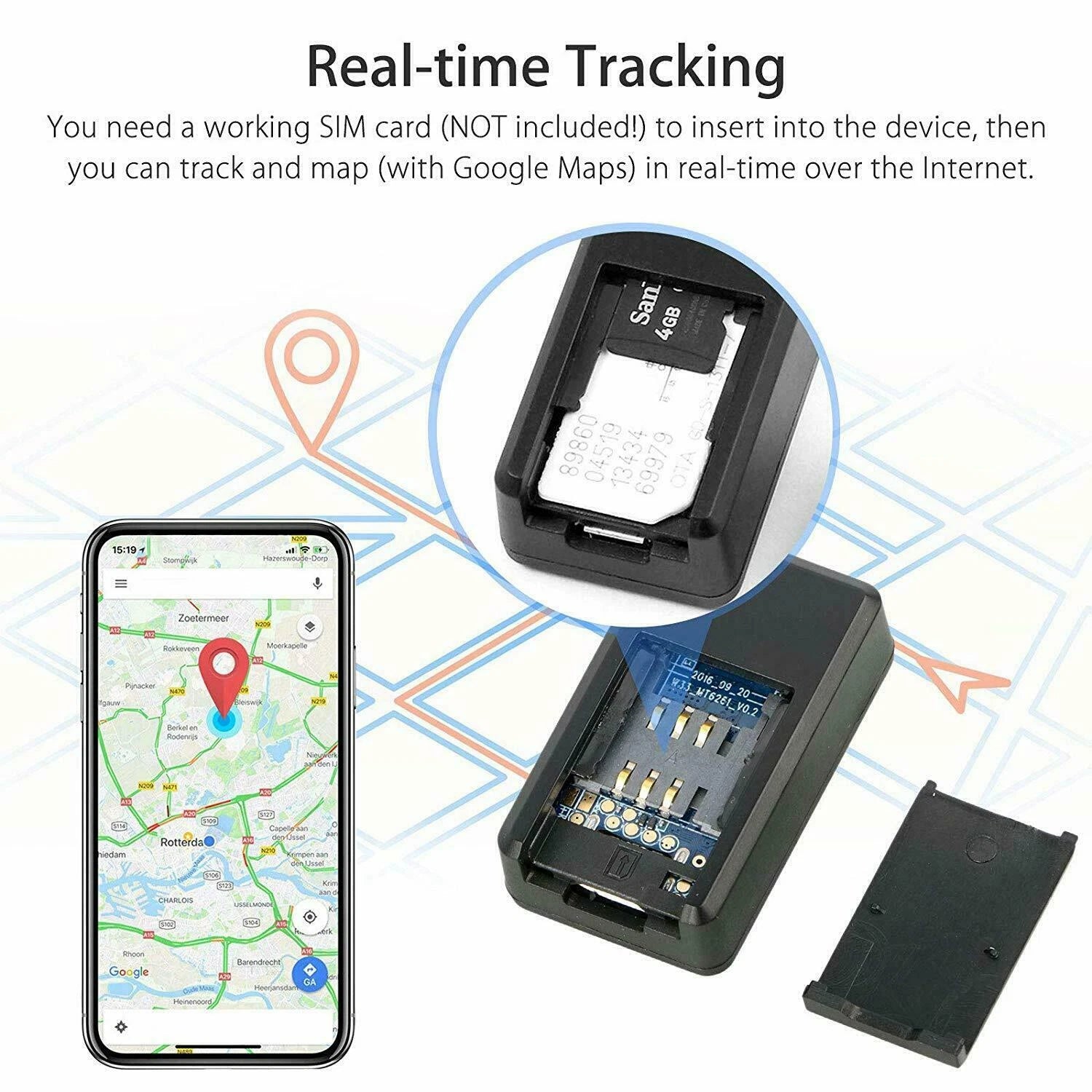 Mini Gps Tracker Car, Bike, Bicycle, Pets, Children Real Time Tracking  (FREE HOME DELIVERY)