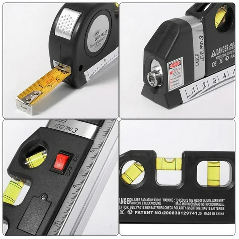 (Free Home Delivery) Professional 5-in-1 Laser Level with Ruler, Scale & Triple Spirit Level