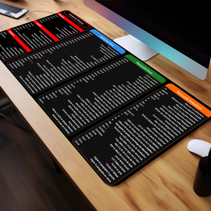 (Free Home Delivery) Anti-slip Keyboard Mouse Pad with Shortcut Key Patterns
