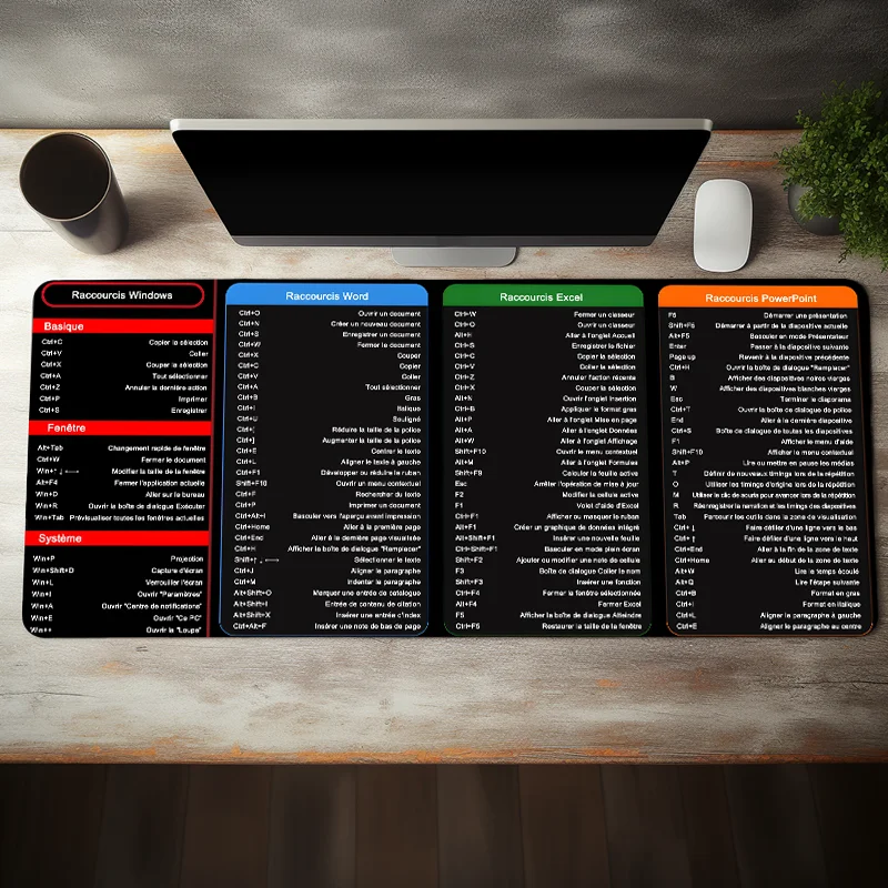 (Free Home Delivery) Anti-slip Keyboard Mouse Pad with Shortcut Key Patterns