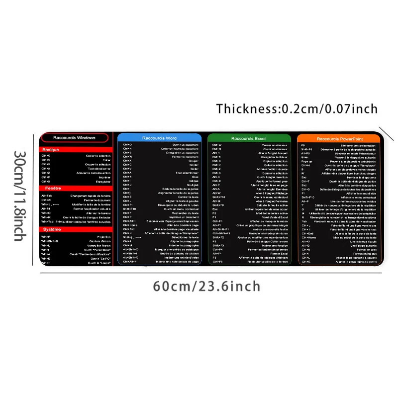 (Free Home Delivery) Anti-slip Keyboard Mouse Pad with Shortcut Key Patterns