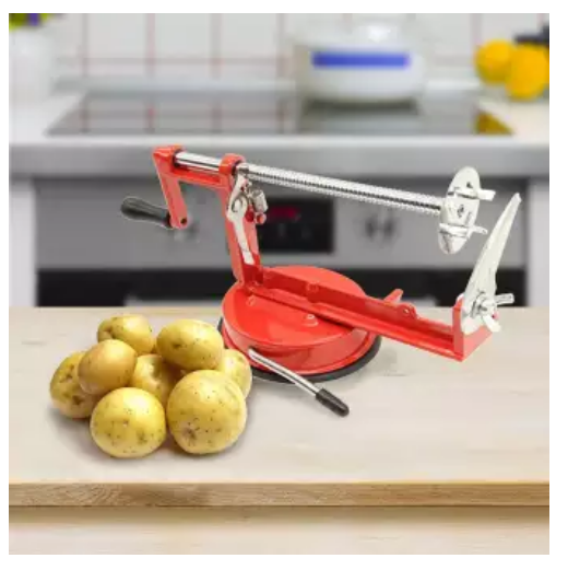 Manual Red Machine Vegetable Spiraliz Stainless Steel Twisted Potato Apple Slicer Spiral French Fry Cutter