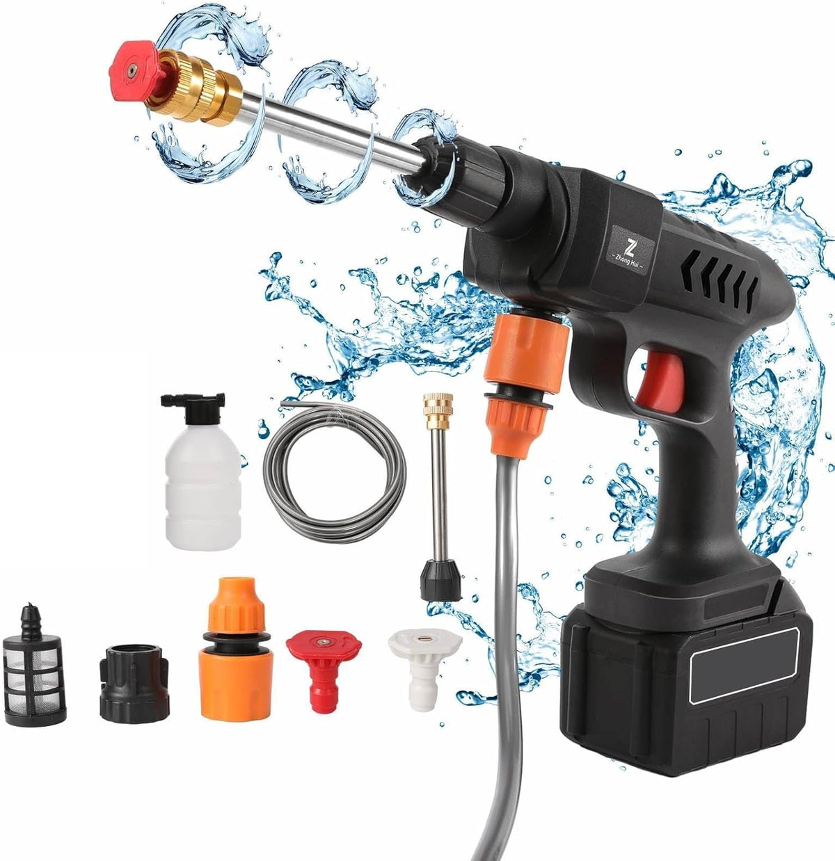 (Free Delivery) Rechargeable 48V Portable Car Wash Gun (Single & Double Battery)💦⚡