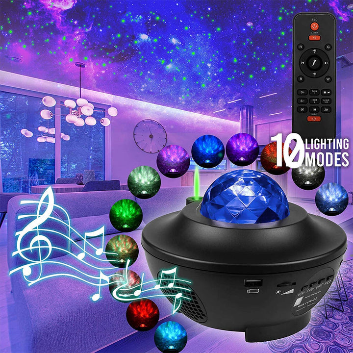 (Free Delivery) Galaxy Projector Lamp With Music Bluetooth Speaker