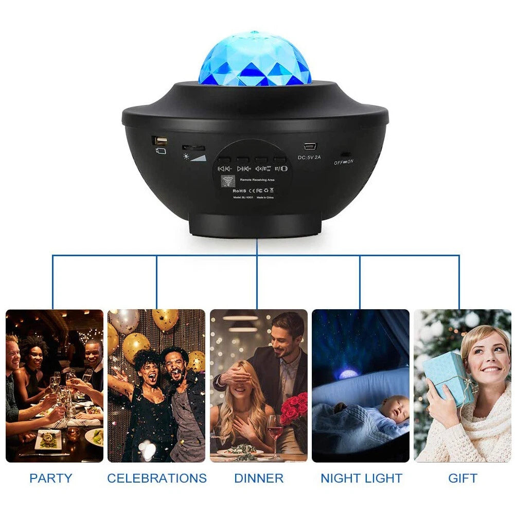 (Free Delivery) Galaxy Projector Lamp With Music Bluetooth Speaker