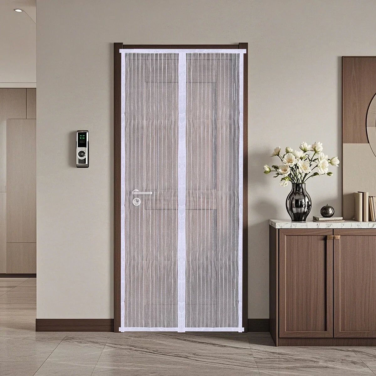 (Free Deliverey) Mosquito Door Net Mesh Screen – Magnetic Hands Free Closer
